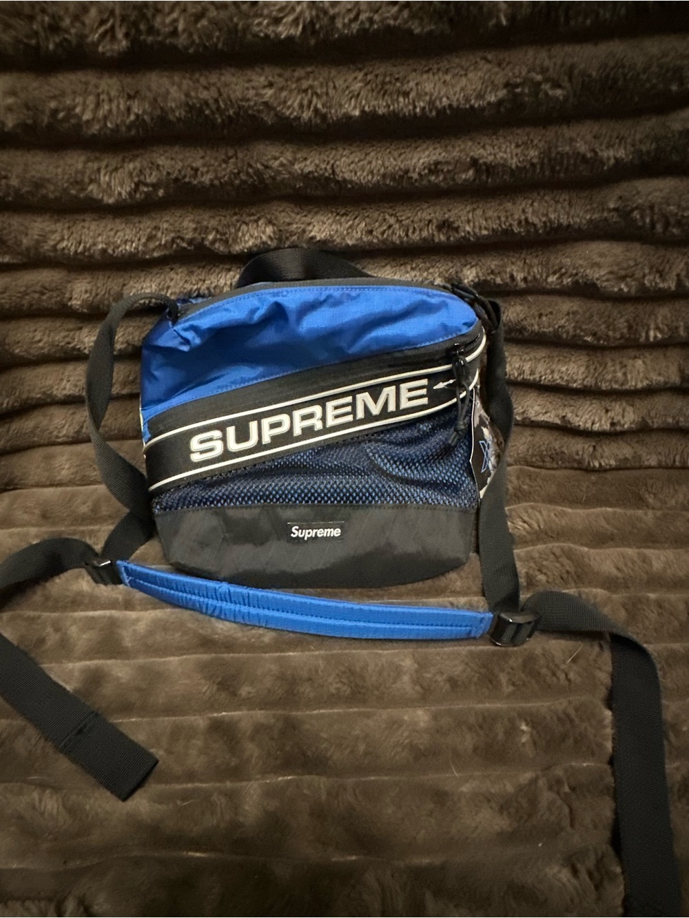 Supreme Blue and Black Crossbody Messenger Bag